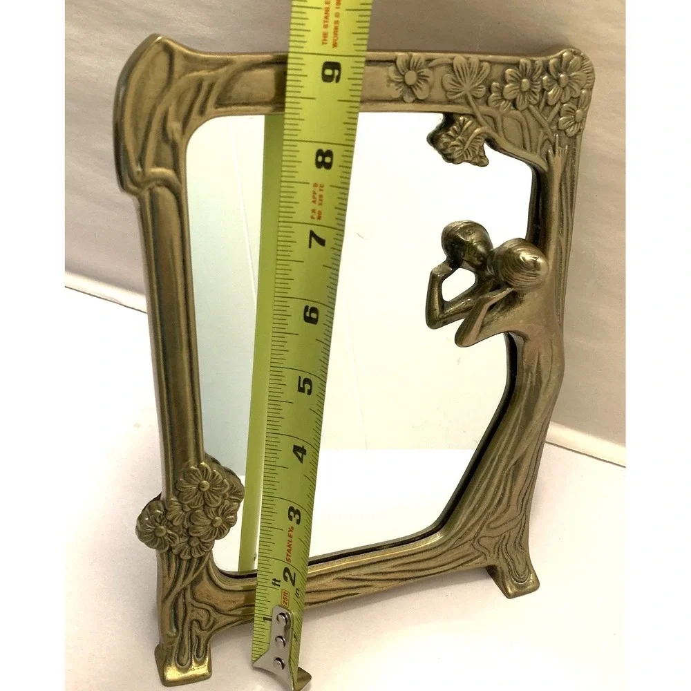 VTG Mirror Brass Framed Art Deco French Country Hollywood Regency Gold Estate